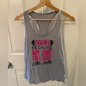 Gray Tank Top with Motivational Print